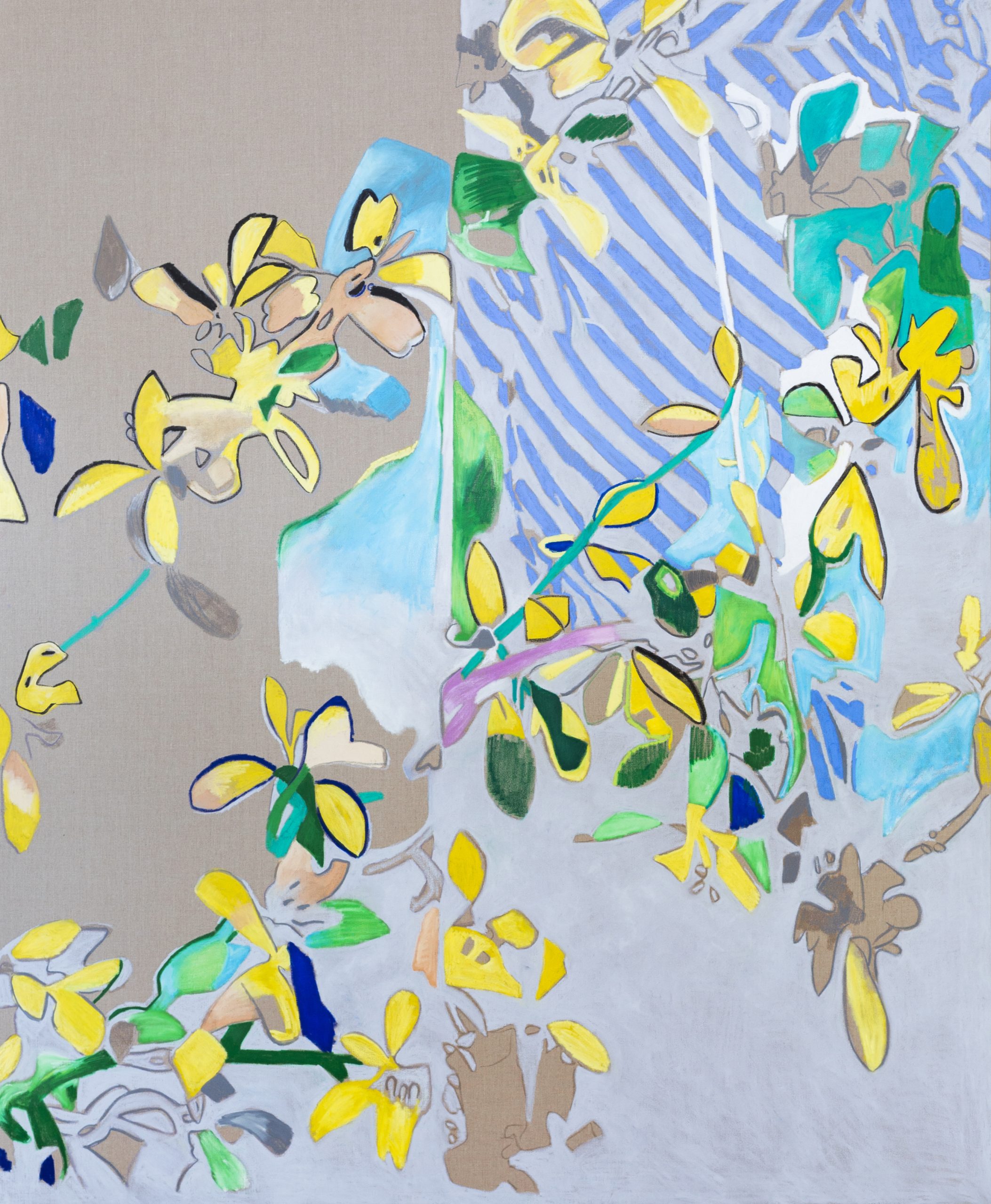 Florentijn de Boer Beauty Raise the Tree 220 x 180 oil pastel on canvas 2021 hele schilderij